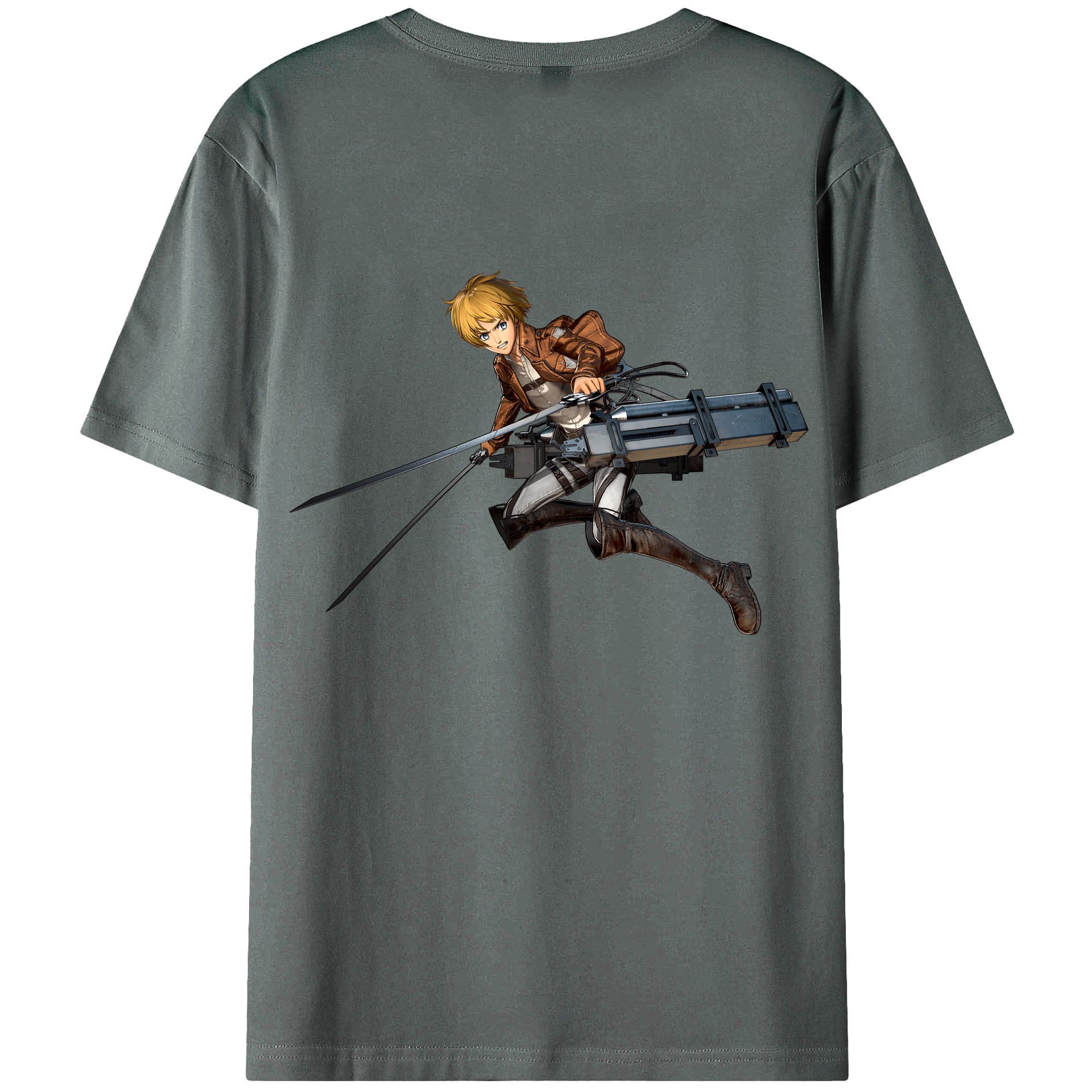（画像用） 進撃の巨人 アルミン·アルレルト Attack on Titan Armin Arlert 綿100％ メンズ半袖Tシャツ（バックプリント） 通気性